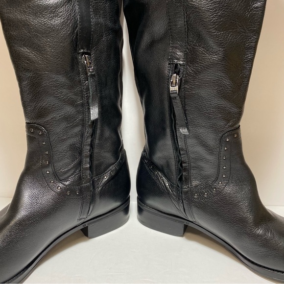 Sam Edelman "Prina” Studded Soft Black Leather Knee High Riding Boots size 11 - Picture 9 of 16